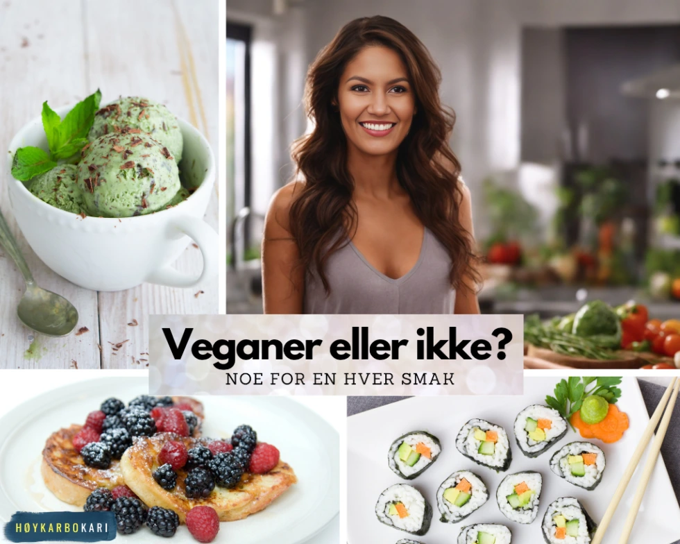 Bildemontasje - vegansk mat