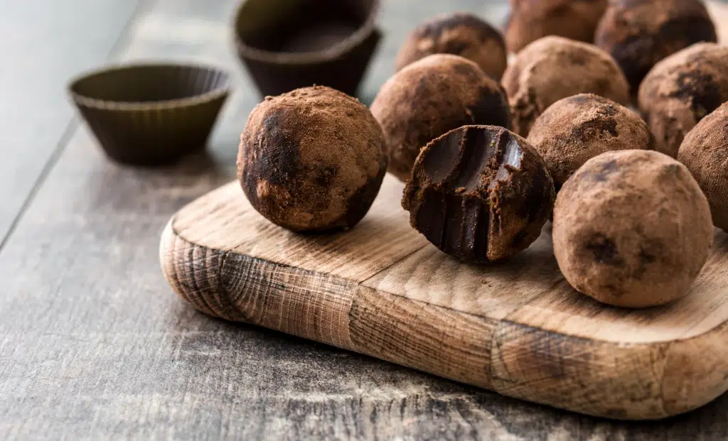 Veganske peppermynte sjokolade trøfler